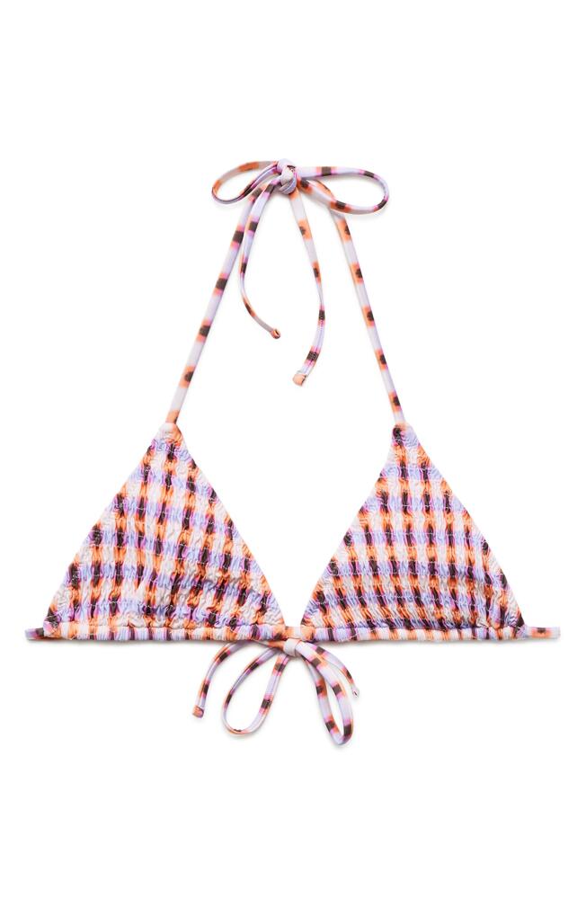 MANGO Print Triangle Bikini Top in Light Pastel Purple Cover