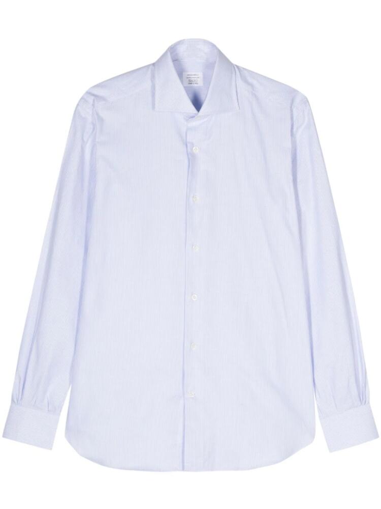 Mazzarelli pinstripe-pattern cotton shirt - Blue Cover