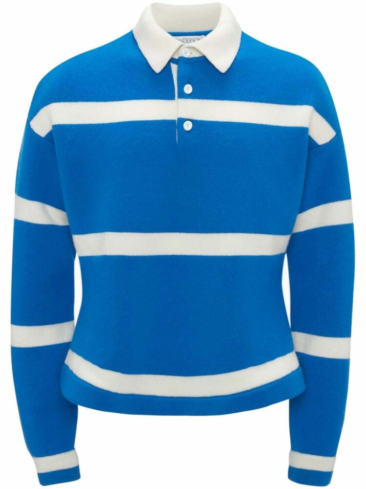 JW Anderson striped long-sleeve polo shirt - Blue Cover