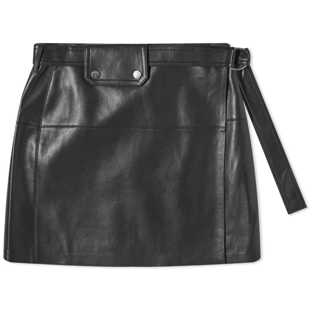 Nanushka Women's Susan Leather Look Mini Skirt in Black Cover