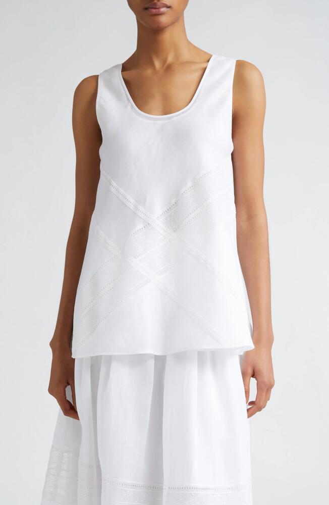 Max Mara Studio Ebridi Lace Trim Sleeveless Top in Optical White Cover