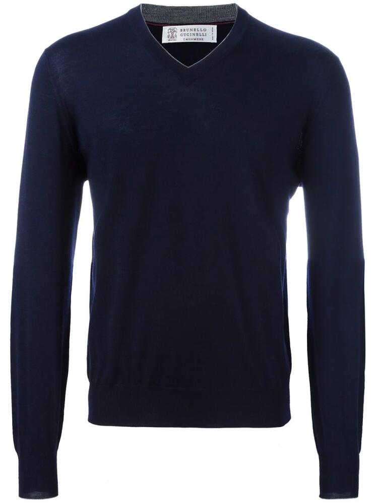 Brunello Cucinelli V-neck jumper - Blue Cover