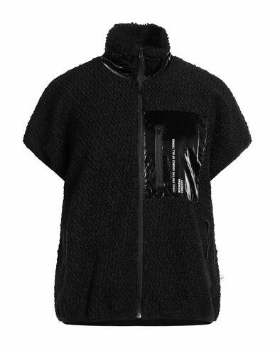 Noumeno Concept Woman Jacket Black Wool, Polyester, Viscose, Cotton, Metal Cover