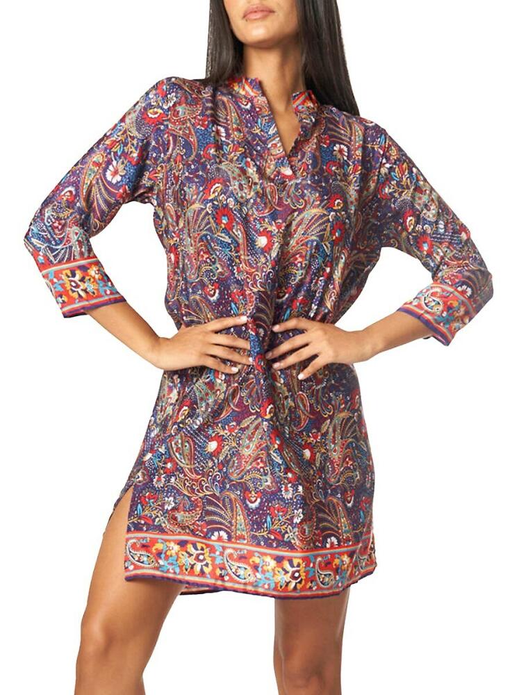 La Moda Clothing Women's Abstract Print Mini Cover Up Tunic Cover