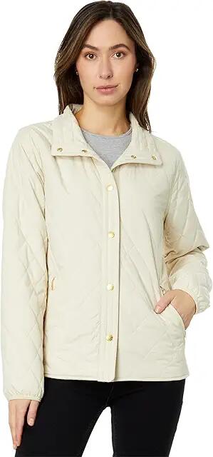 L.L.Bean Petite Cozy Quilted Jacket (Bleached Canvas) Women's Clothing Cover