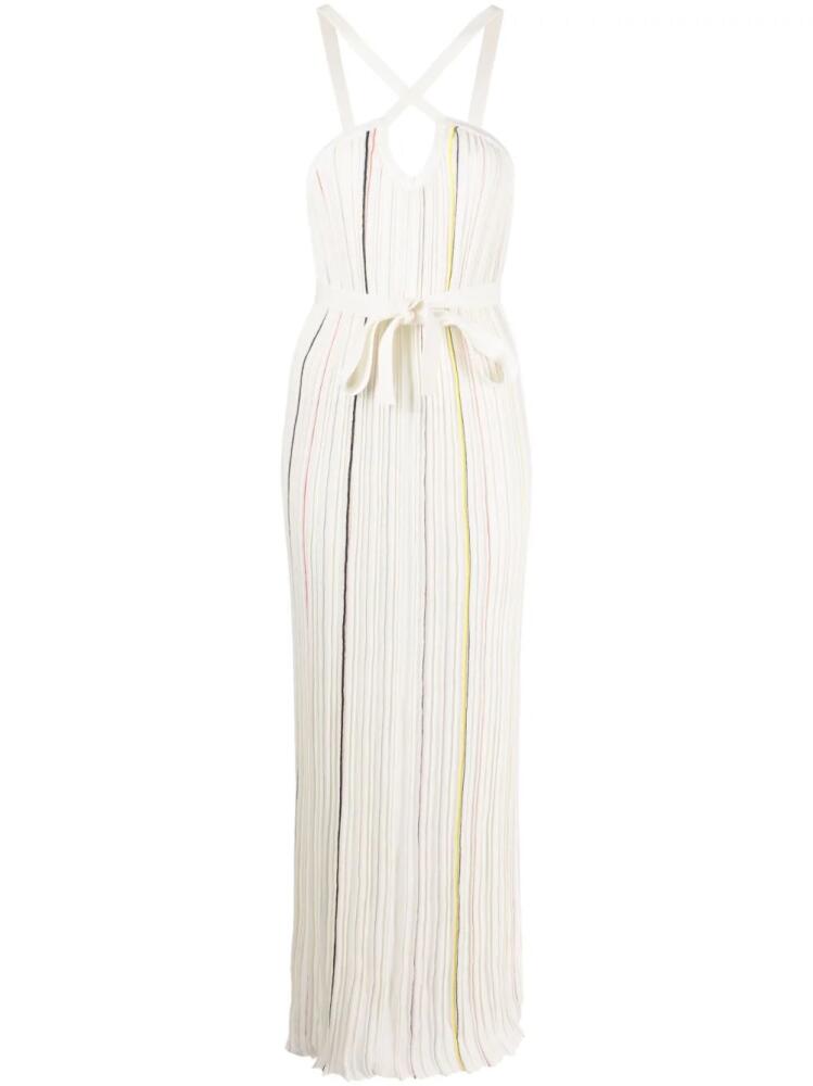 Sonia Rykiel Multicolour striped pleated dress - White Cover