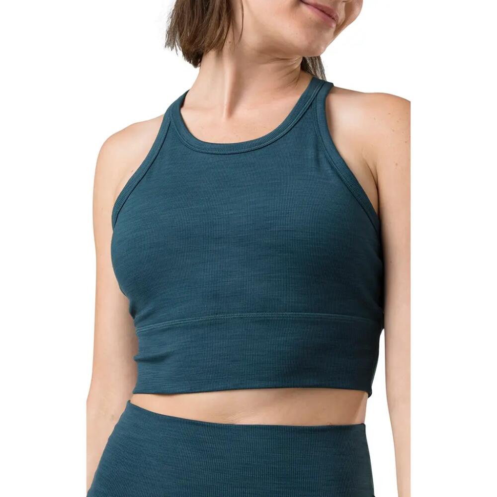 prAna Becksa Rib Sports Bra in Bluefin Heather Cover