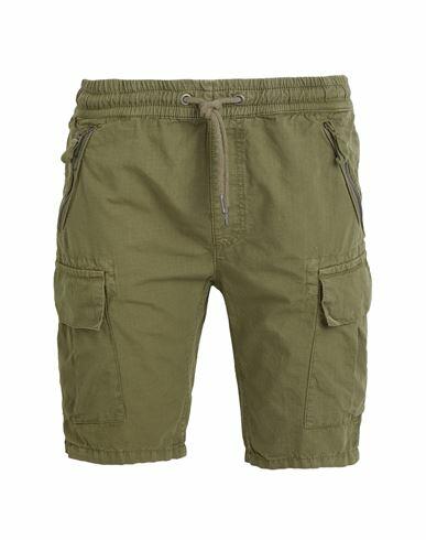 Alpha Industries Man Shorts & Bermuda Shorts Military green Cotton Cover