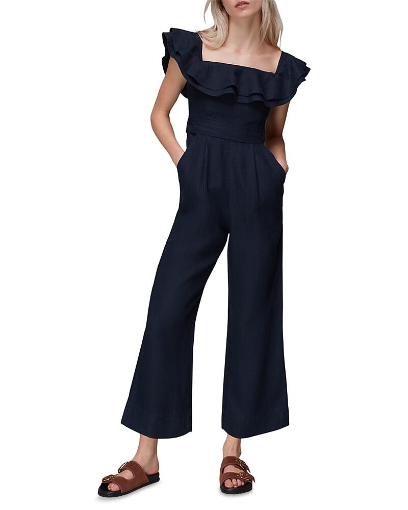 Whistles Tabi Linen Bardot Jumpsuit Cover