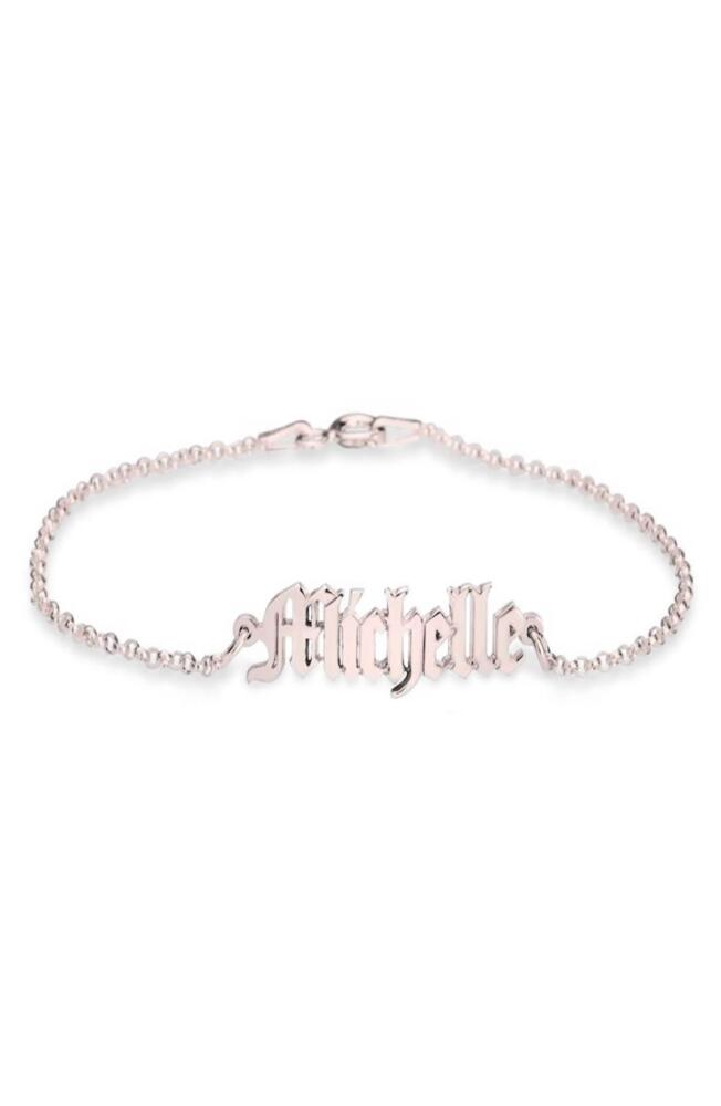 MELANIE MARIE Personalized Nameplate Pendant Bracelet in Rose Gold Plated Cover