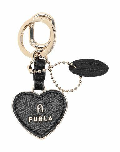 Furla Furla Magnolia Keyring Heart - Metallo+ares Woman Key ring Black Metal, Soft Leather Cover