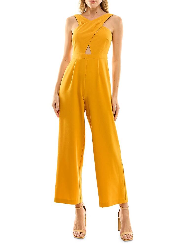 Nicole Miller Women's Crisscross Wide Leg Jumpsuit - Golden Orange Cover