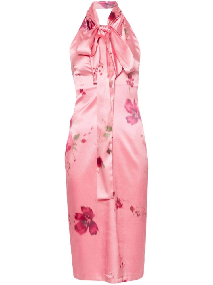 Blumarine roses-print midi dress - Pink Cover