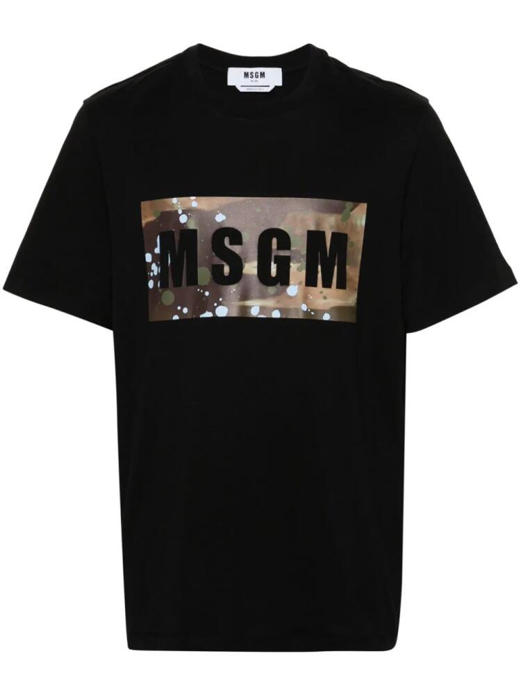 MSGM logo-print cotton T-shirt - Black Cover