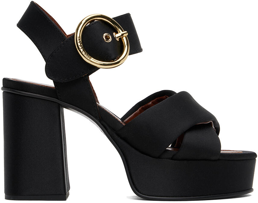 See by Chloé Black Lyna Heeled Sandals Cover