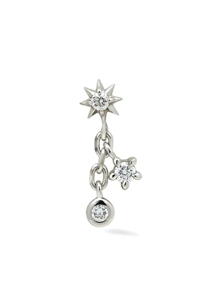 Lark & Berry 14kt white gold Shimmering Star Chain diamond stud earring - Silver Cover