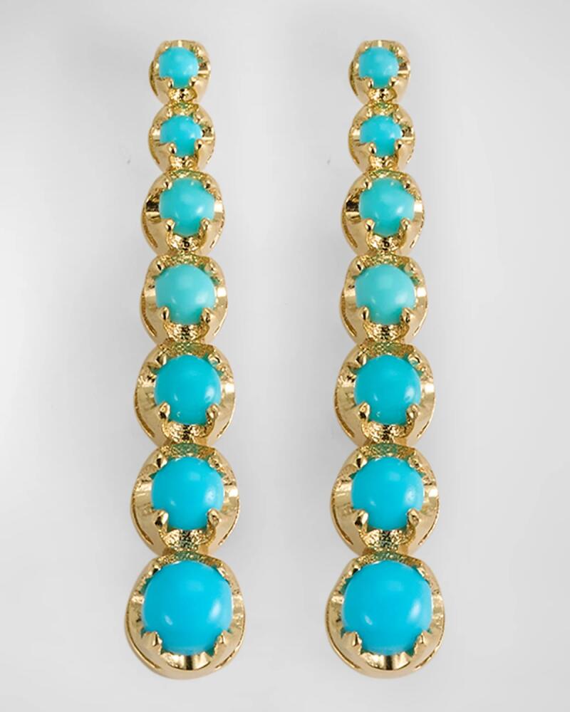 Jennifer Meyer Mini Graduated Turquoise Tennis Stud Earrings Cover