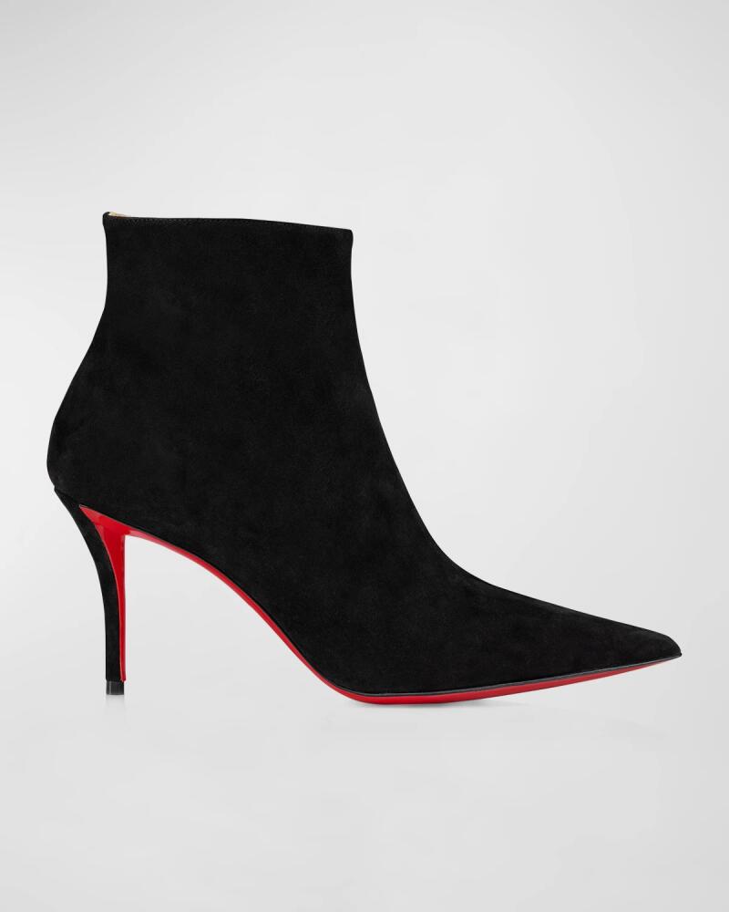 Christian Louboutin So Apostropha Suede Red Sole Stiletto Booties Cover