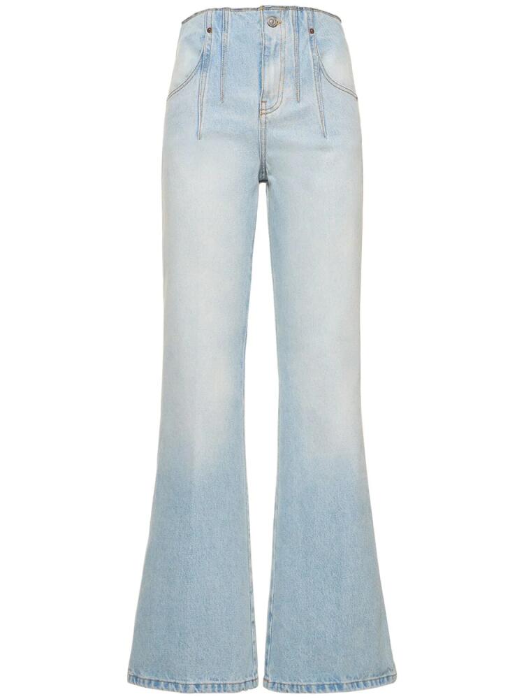 VICTORIA BECKHAM High Rise Flared Cotton Jeans Cover