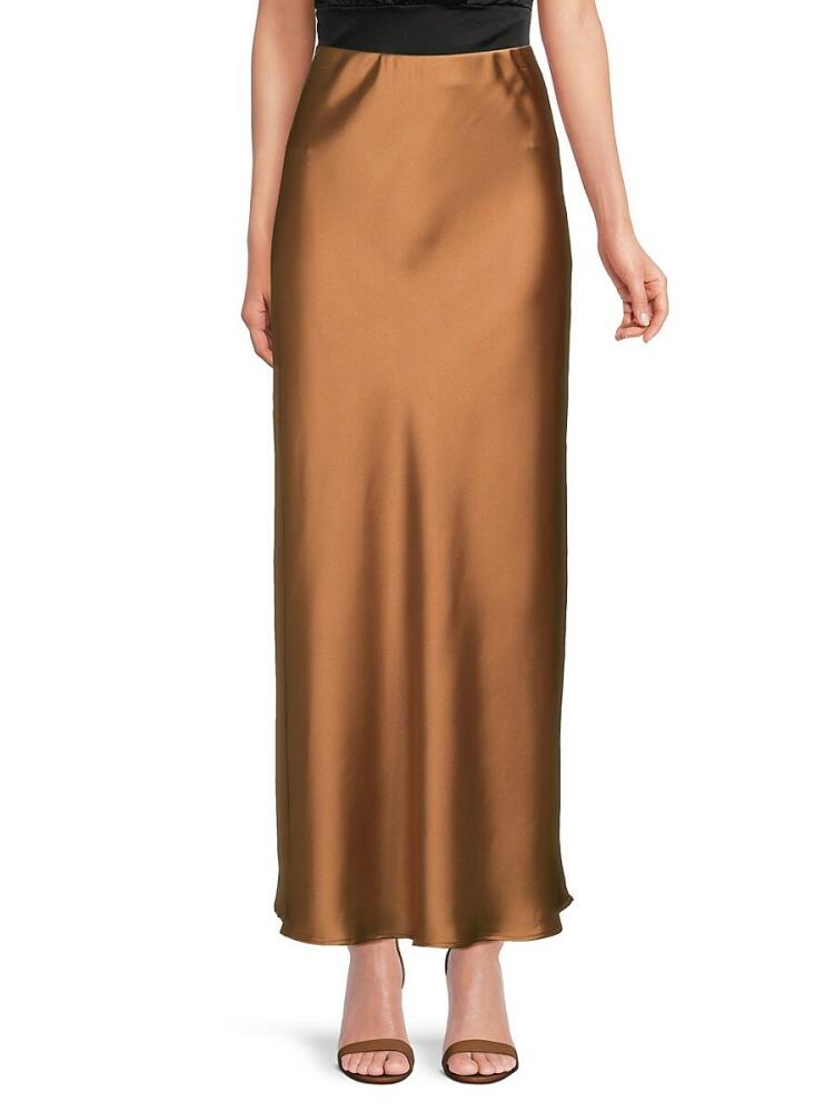 Renee C. Women's Satin Maxi Skirt - Caramel Cover