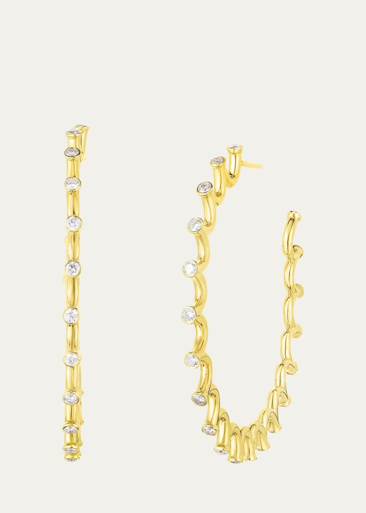 Audrey C. Jewels 18K Yellow Gold Diamond Small Spiral Hoop Earrings Cover