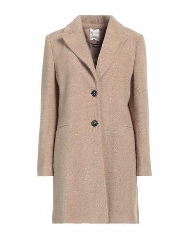 Take-two Woman Coat Beige Polyester, Nylon Cover