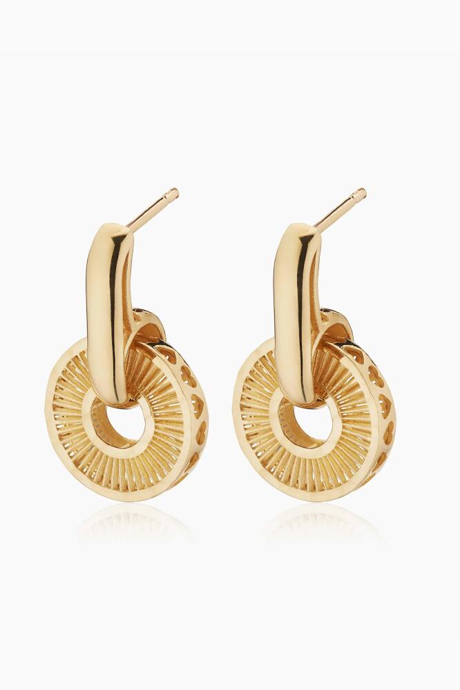 Oradina 14K Yellow Gold Icon Drop Earrings Cover