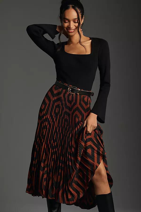 The Valerie Pleated Midi Skirt by Maeve Cover