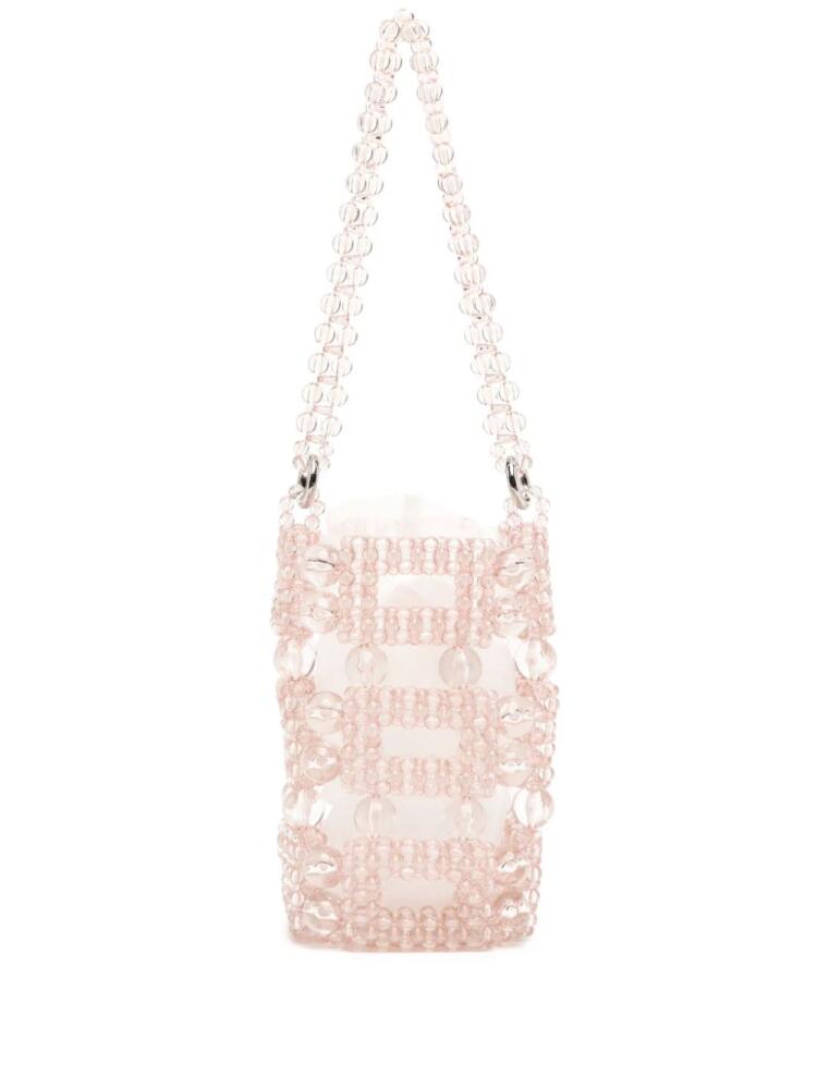 0711 bead-embellished tote bag - Pink Cover