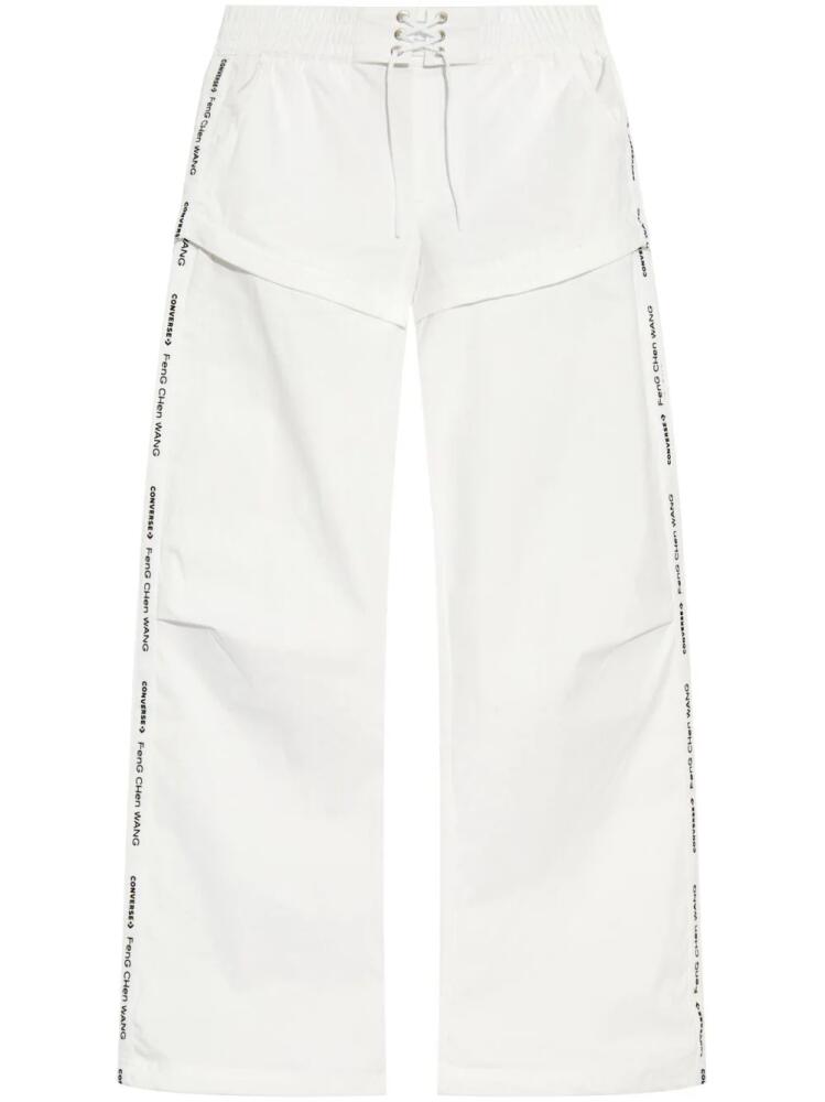 Converse x Feng Chen Wang flocked-logo cargo trousers - White Cover