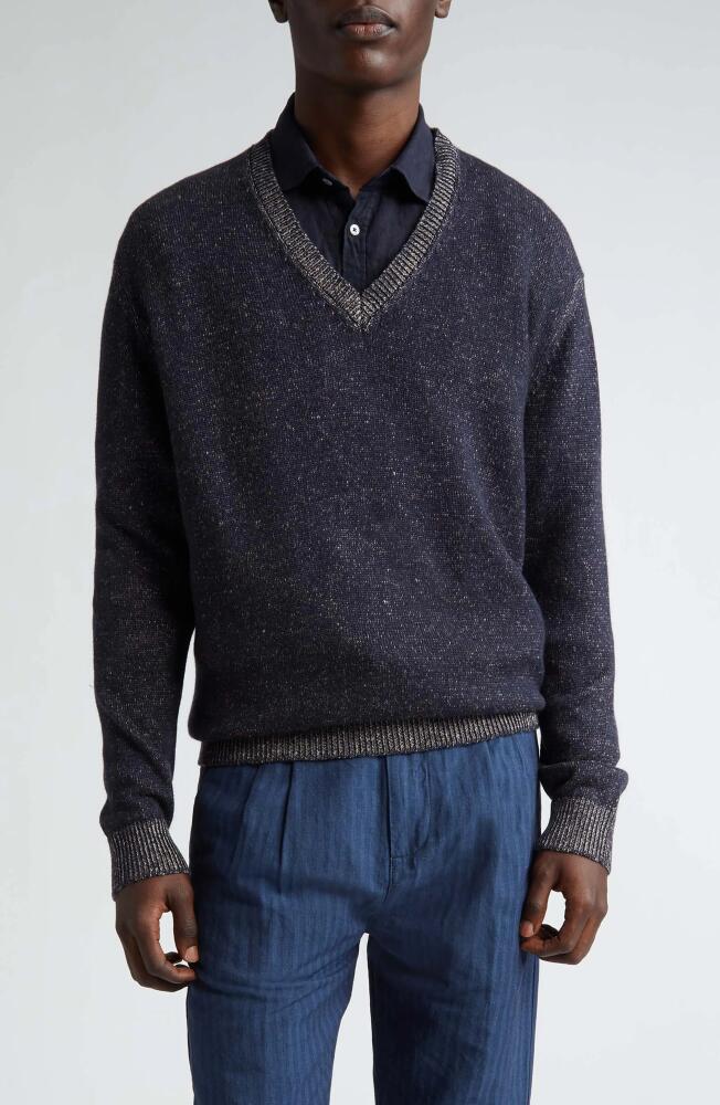 Massimo Alba Jeff Jaspé Linen & Cashmere V-Neck Sweater in U501 Blu Cover