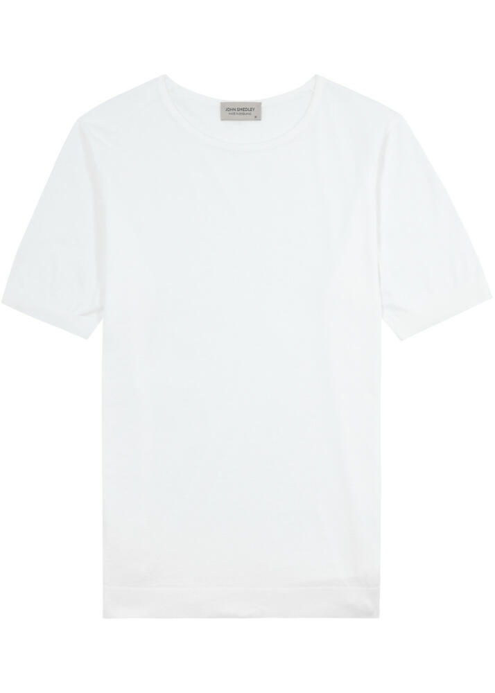 John Smedley Belden Knitted Cotton T-shirt - White Cover