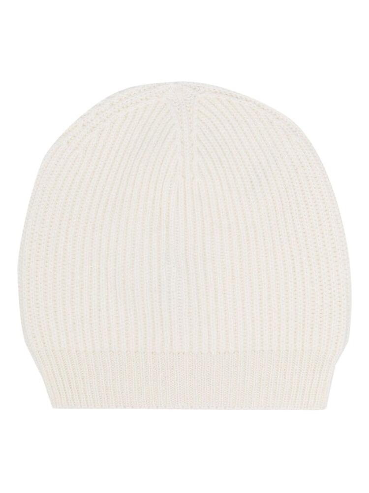 Peserico ribbed-knit pull-on beanie - White Cover