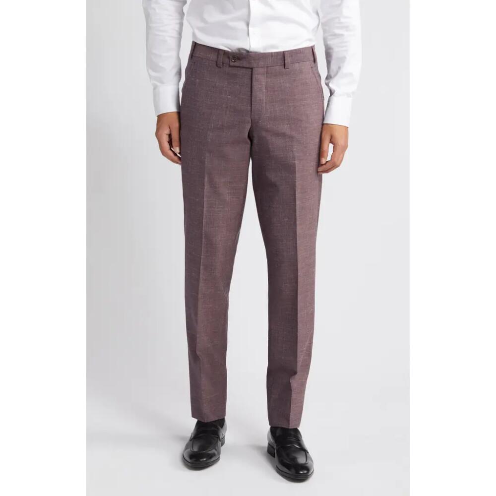 Ted Baker London Jerome Soft Constructed Wool Blend Pants in Berry Cover