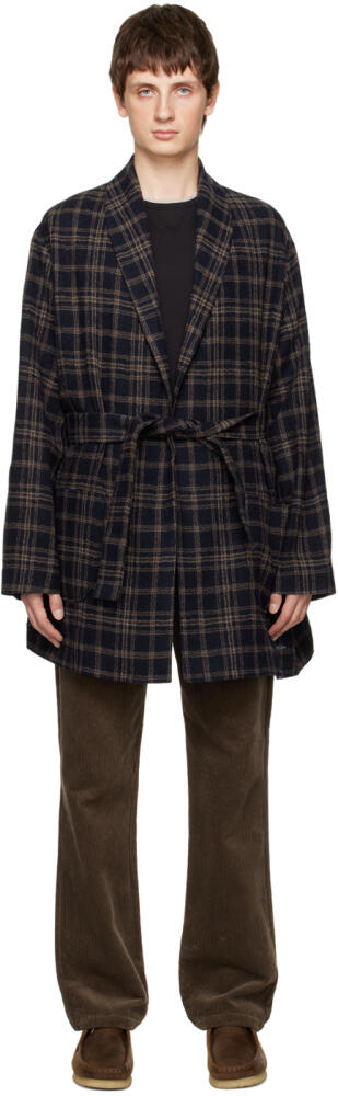 De Bonne Facture Navy Check Jacket Cover