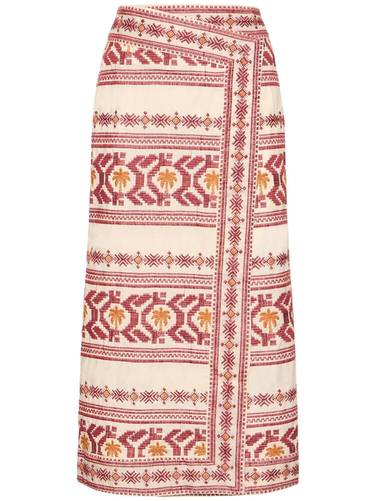 JOHANNA ORTIZ Pleno Sol Embroidered Voile Mini Skirt Cover