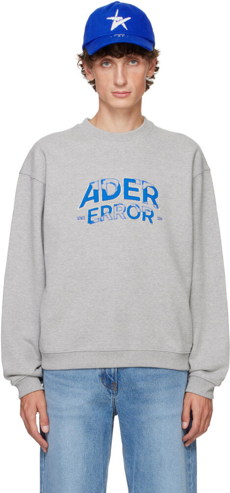 ADER error Gray Embroidered-Logo Sweatshirt Cover