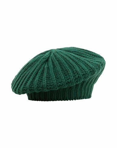 8 By Yoox Recycled Wool Beret Woman Hat Emerald green Recycled wool Cover