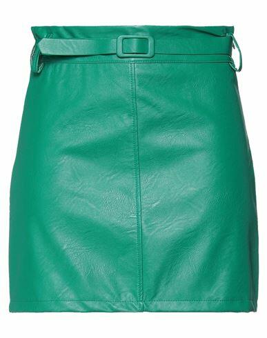 Boutique De La Femme Woman Mini skirt Green Viscose, Polyurethane Cover