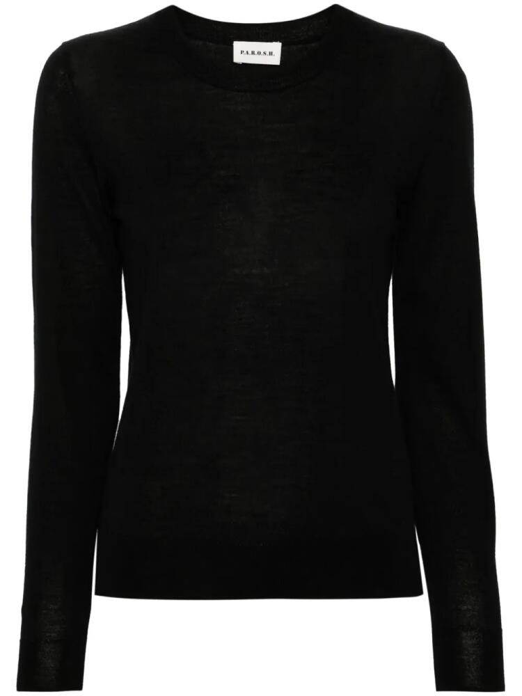 P.A.R.O.S.H. fine-knit wool blend jumper - Black Cover