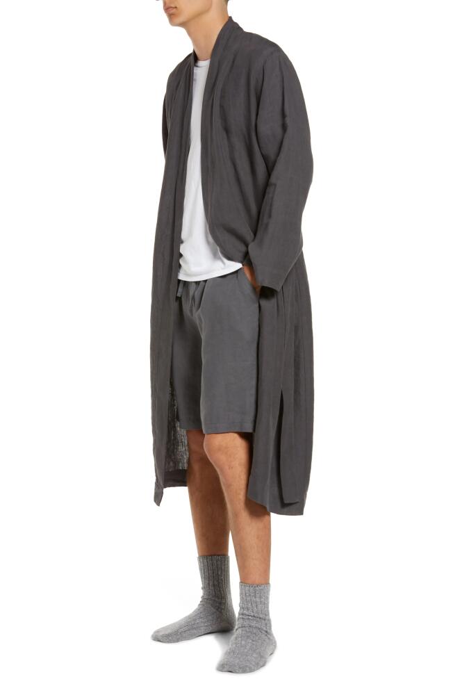 Parachute Gender Inclusive Linen Robe in Coal Cover