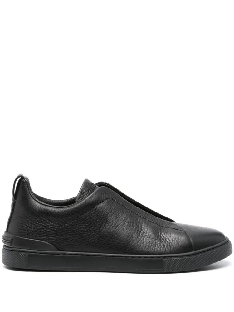 Zegna Triple Stich leather sneakers - Black Cover