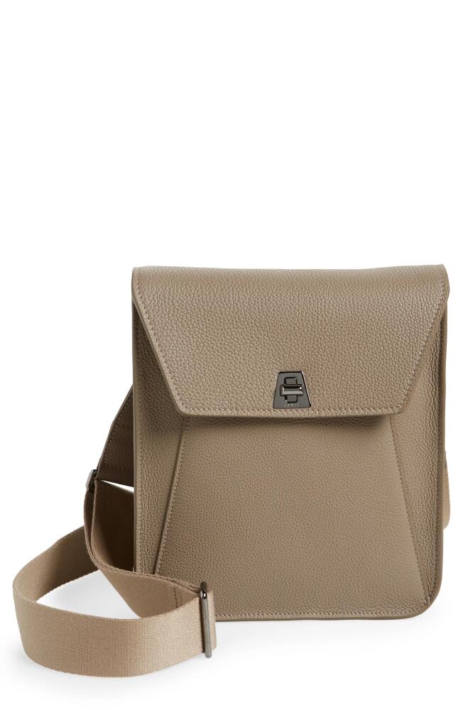 Akris Small Anouk Leather Crossbody Bag in 085 Taupe Cover