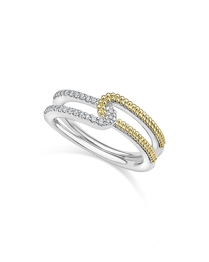 Lagos 18K Yellow Gold & Sterling Silver Caviar Lux-Clip Diamond Small Statement Ring - Exclusive Cover