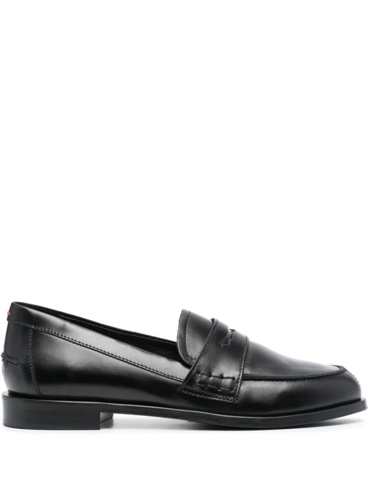 Aeyde Oscar penny-slot leather loafers - Black Cover