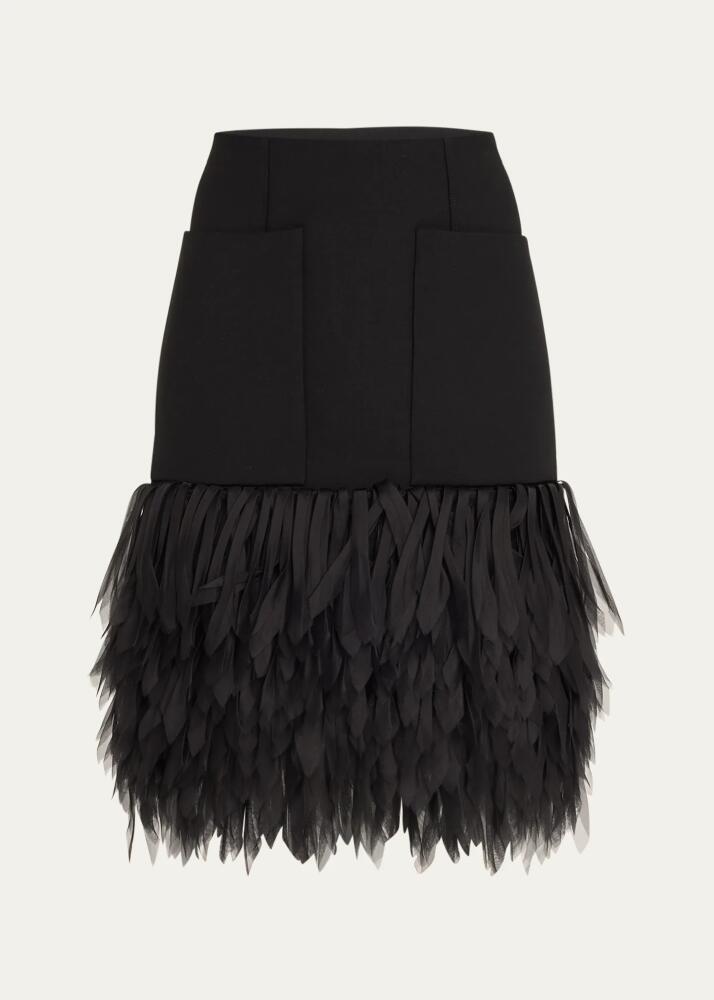 Stella McCartney Tiered Feather Effect Wool Skirt Cover