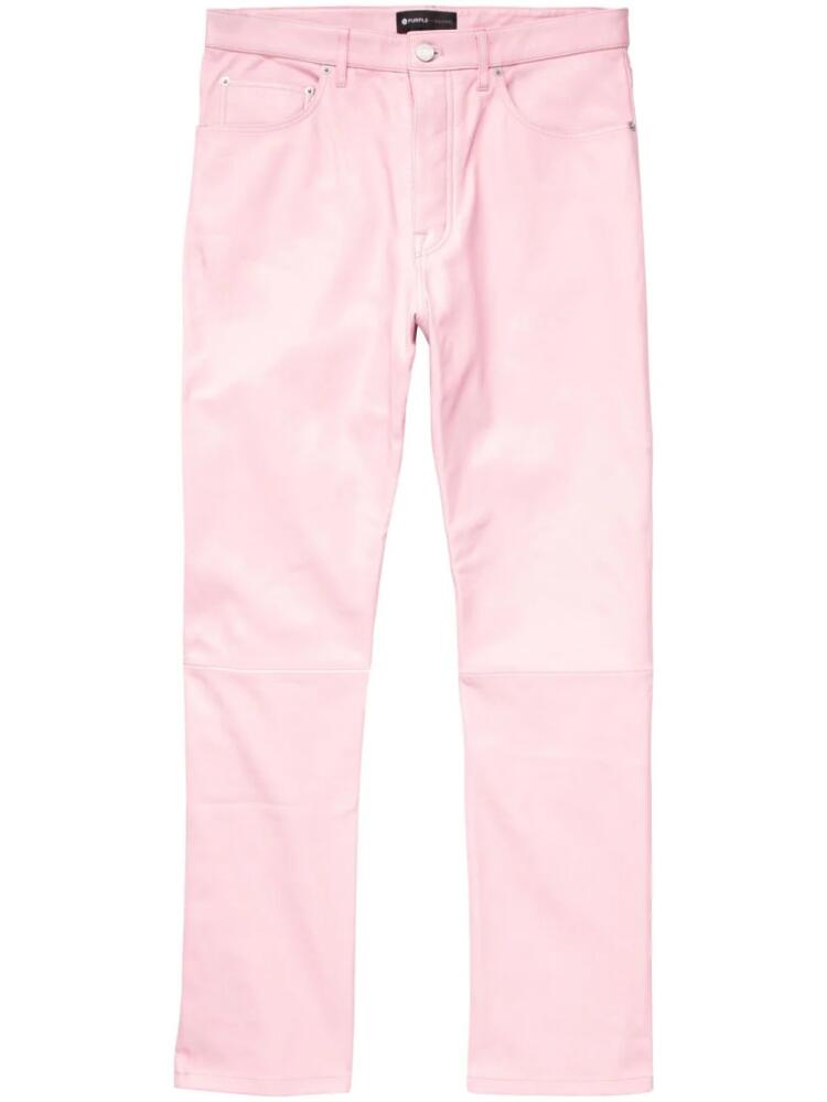 Purple Brand straight-leg leather trousers - Pink Cover