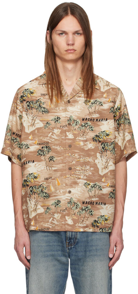 WACKO MARIA Brown Hawaiian Shirt Cover