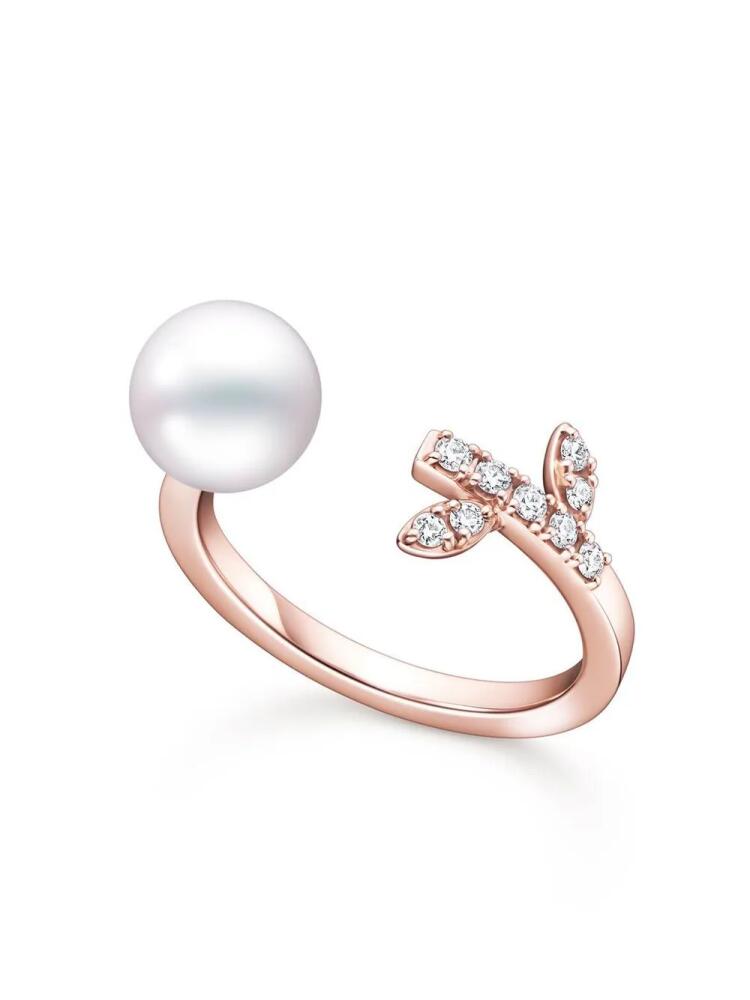 TASAKI 18kt rose gold Kugel Akoya pearl and diamond ring - Pink Cover