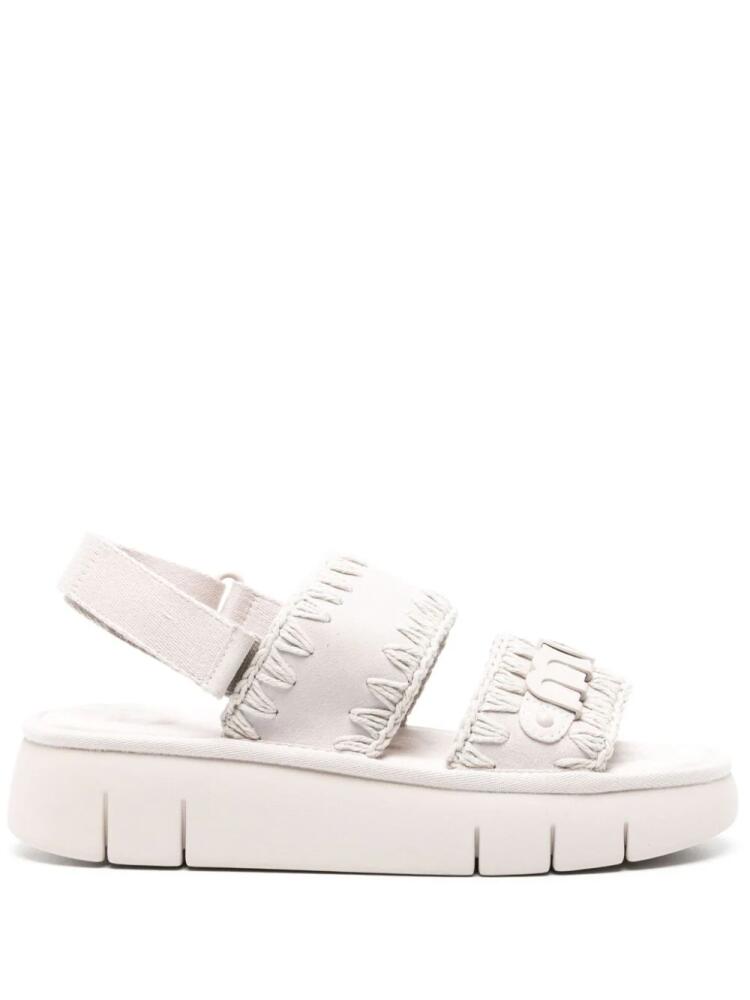 Mou Bounce suede flatform sandals - White Cover